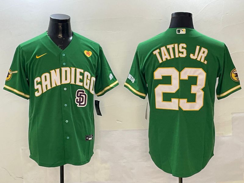Men San Diego Padres #23 Tatis jr Green Jointly Name Game Nike 2025 MLB Jersey style 6